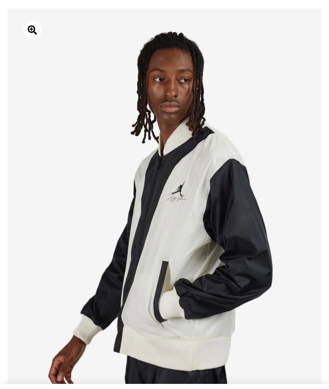Jordan Flight Jacket MVP Black Off White New Back Spellout Sz M / XL FB7032-133