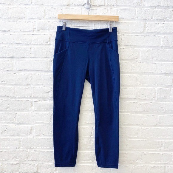 Lululemon || Time To Sweat Crop 23″ True Navy 8