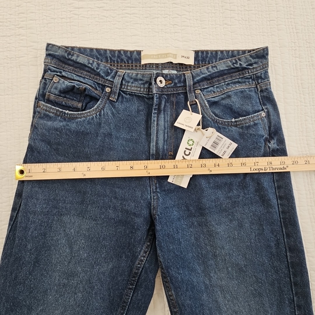 Free Planet Men’s Jeans 34×32 Casual Tapered Stretch Sustainable Denim Pants NWT