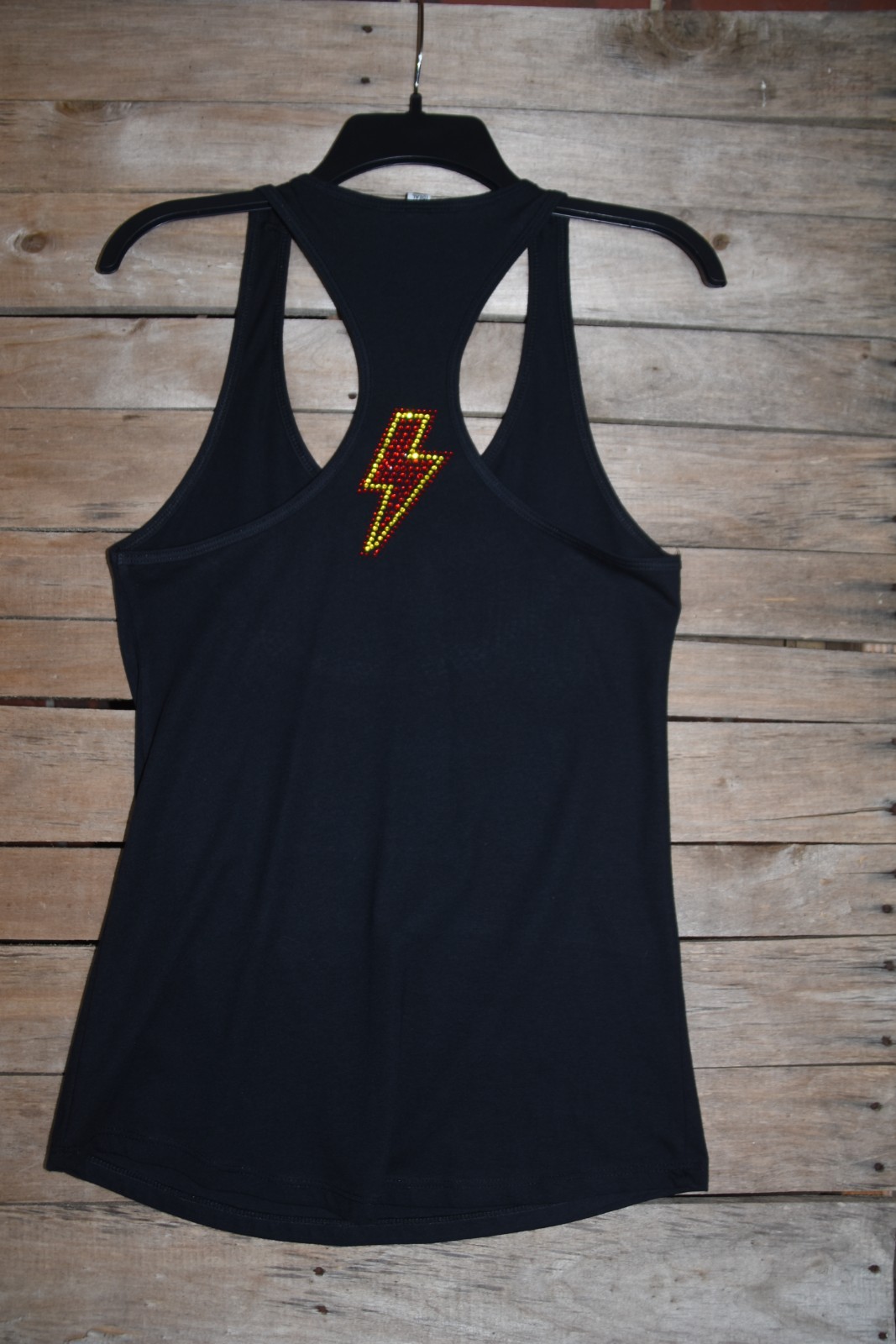 AC/DC rhinestone racer back tank top XS, S, M, L, XL, 2XL red yellow