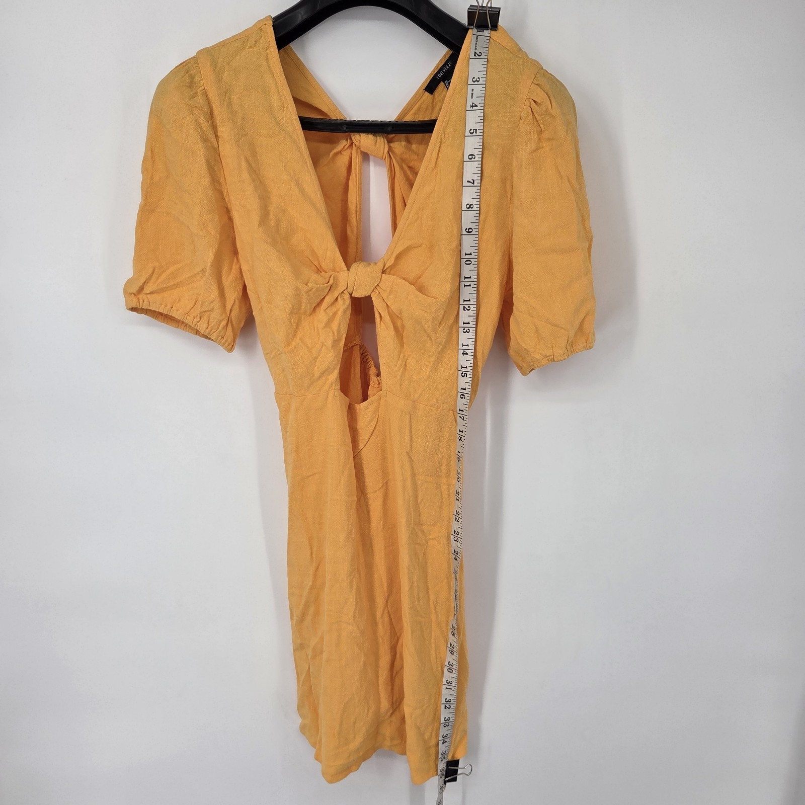 NEW FOREVER 21 Mini Sundress Womens Large Yellow Cut Out Front and Back NWT