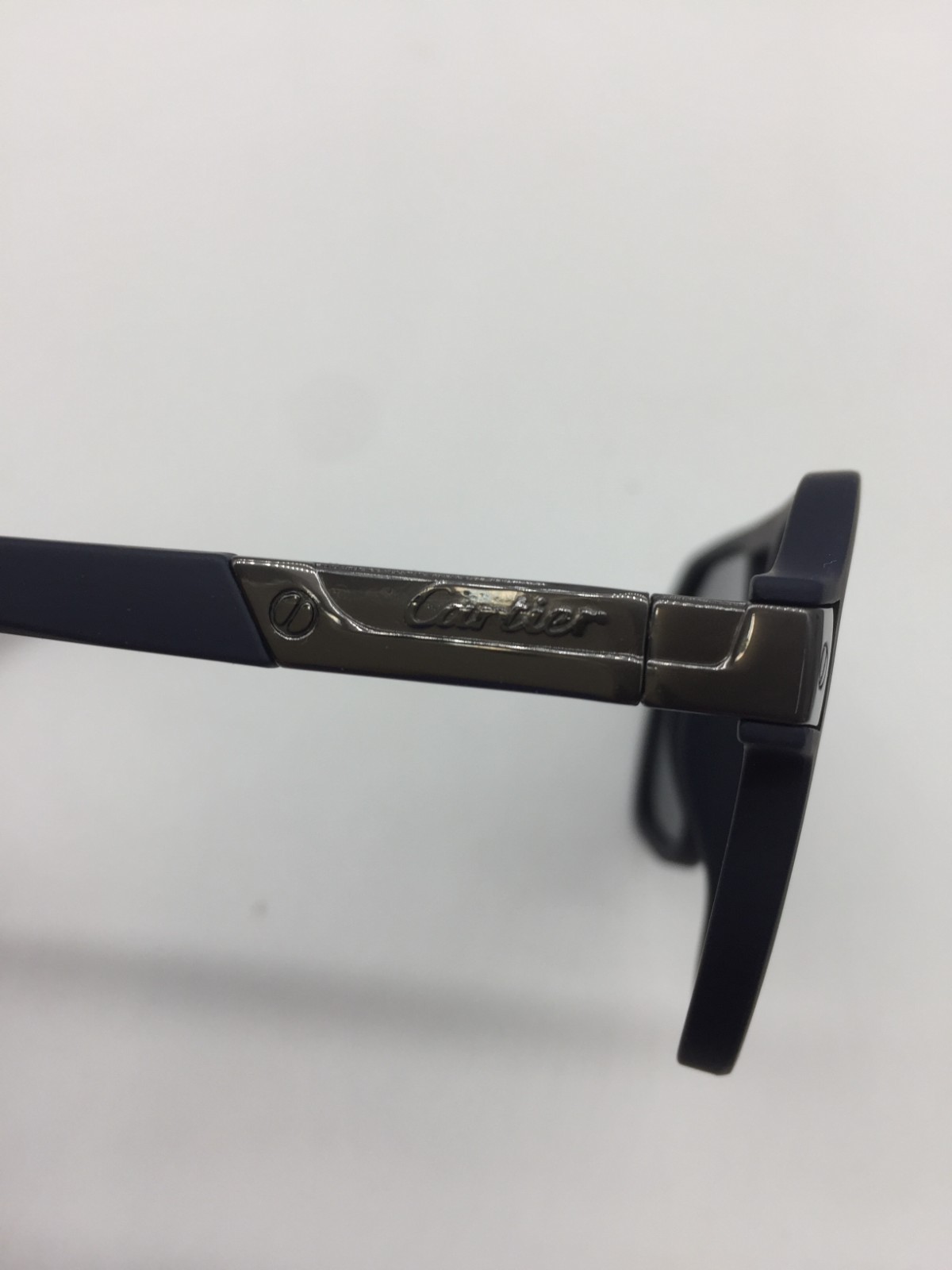 Cartier Matte Navy Trendy Luxury Sunglasses 55-17-142 Grey Lenses