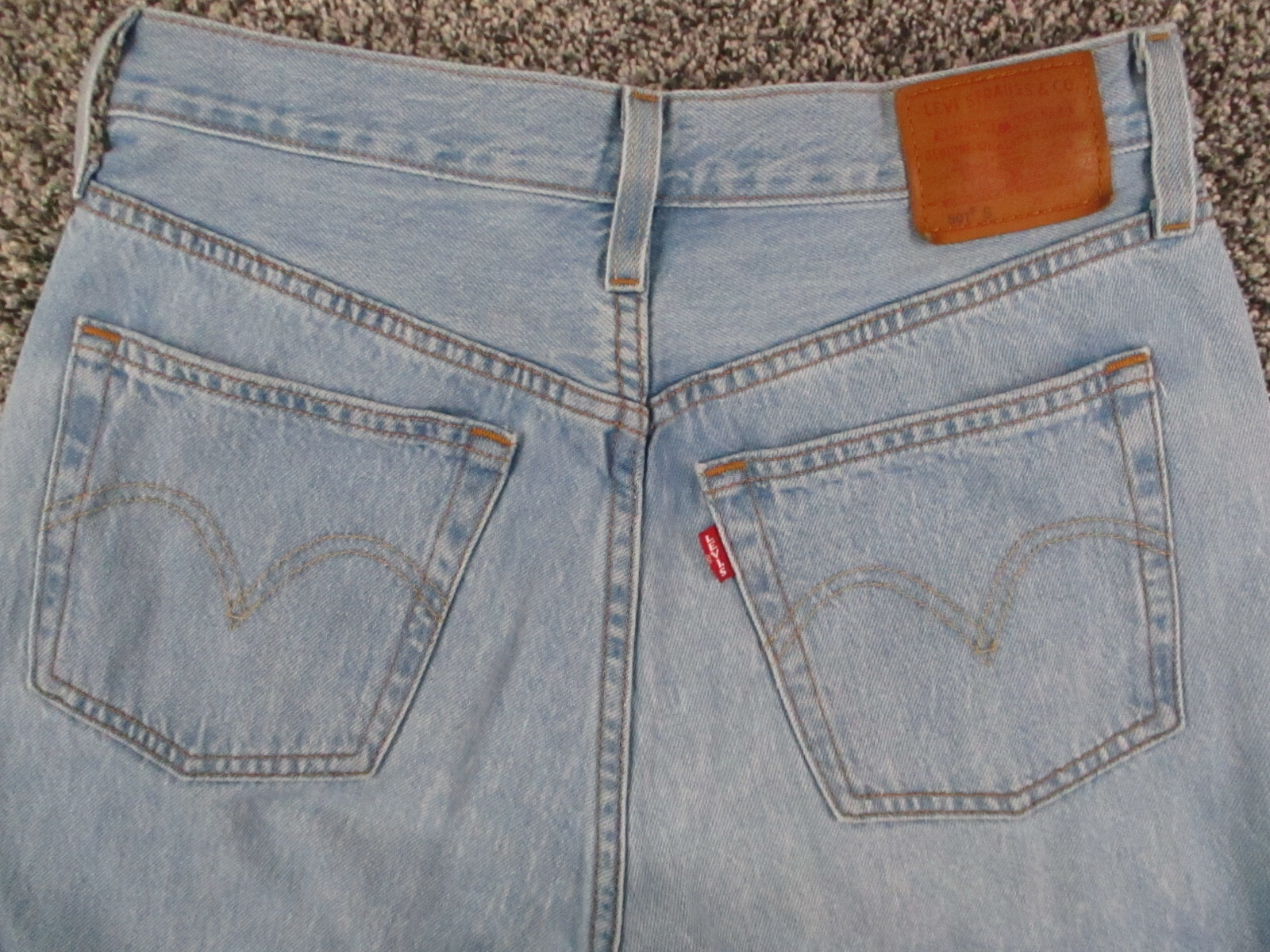 Levis 501 S Big E Jeans Womens 27×27 Blue Denim Skinny High Waist Western Retro
