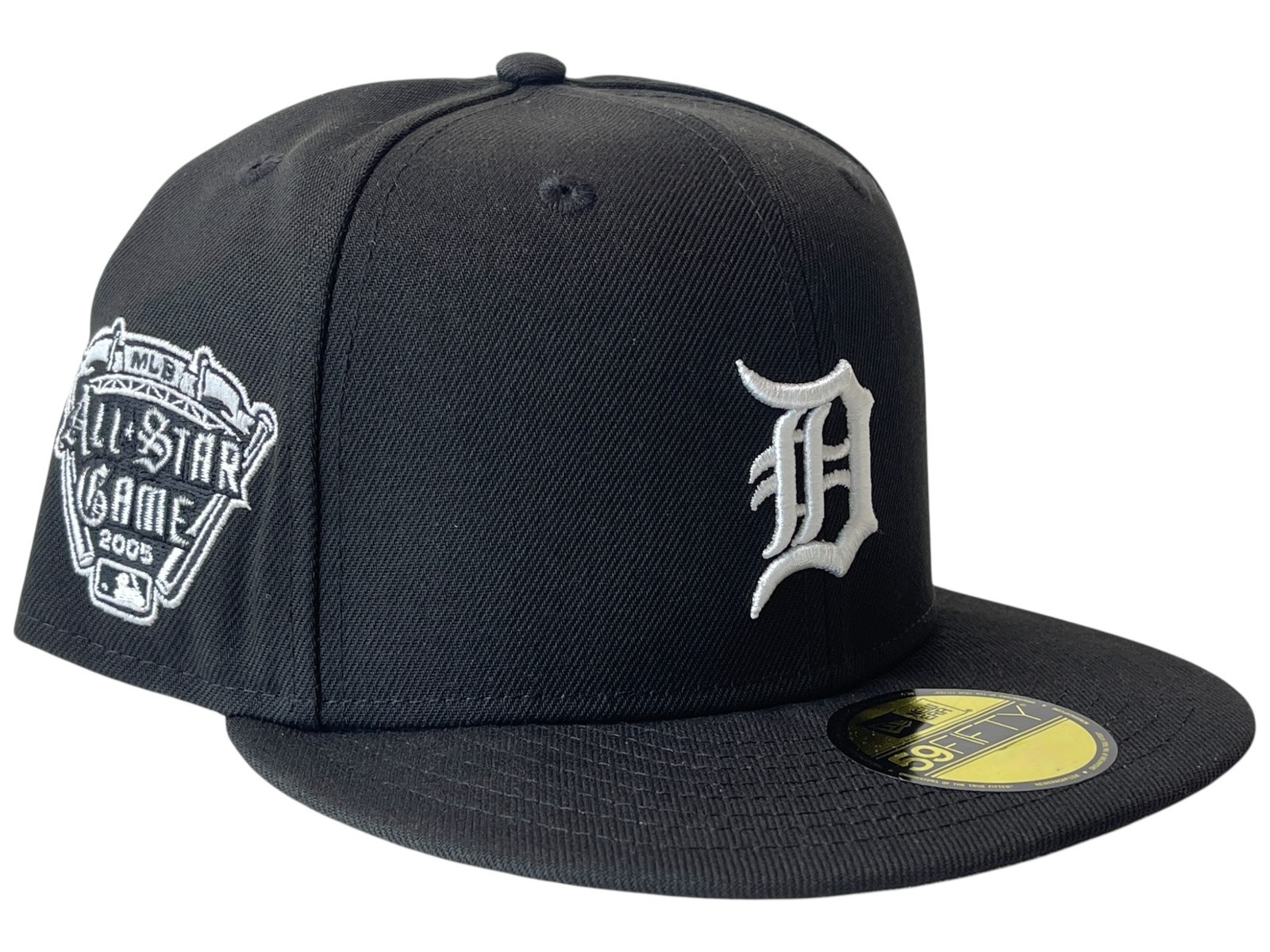 New Era Detroit Tigers Black Fitted 59Fifty Side Patch Baseball Hat – Size 7 1/8