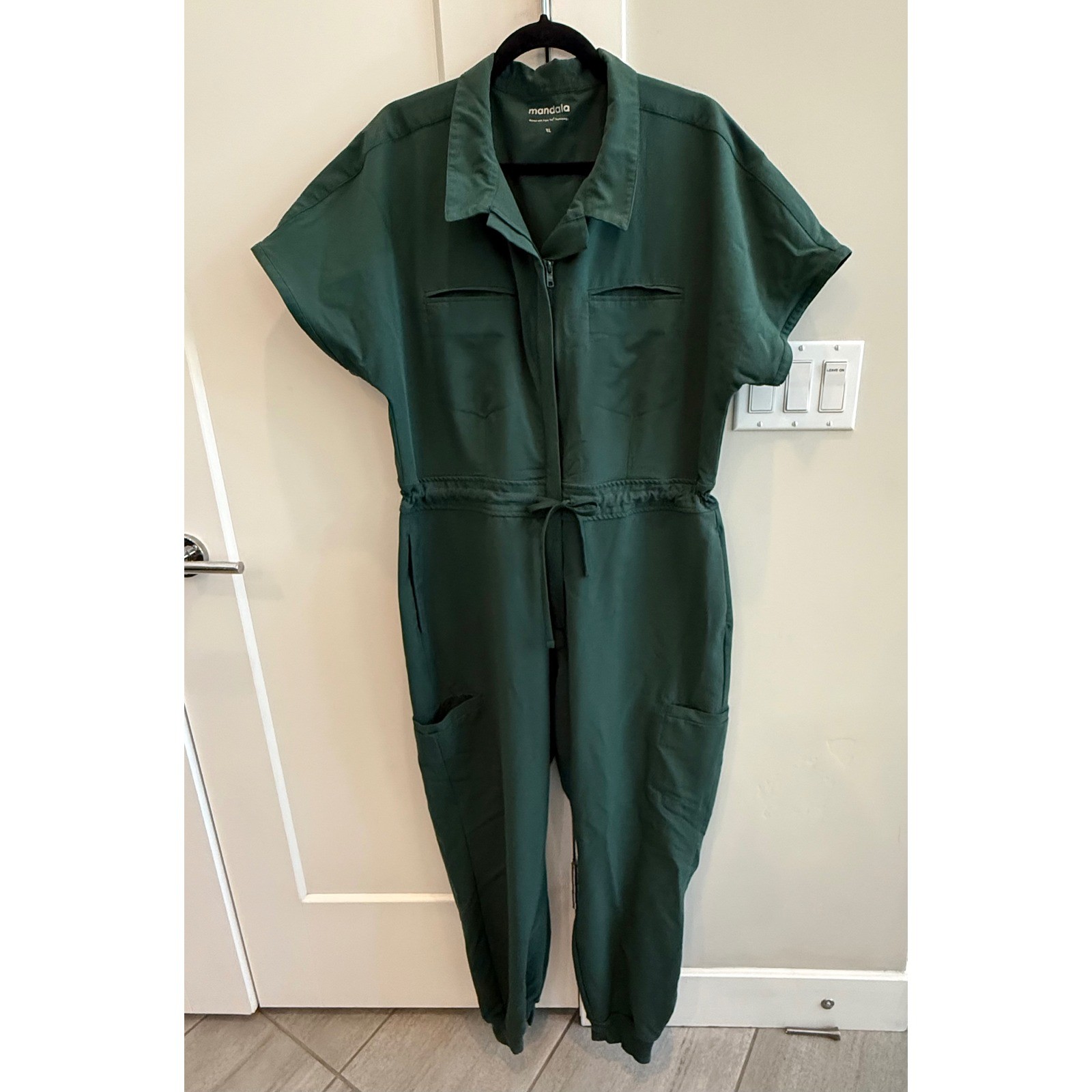 Mandala Scrub Jumpsuit Midnight Green Stretch Joggers Nurse Medical Womens XL