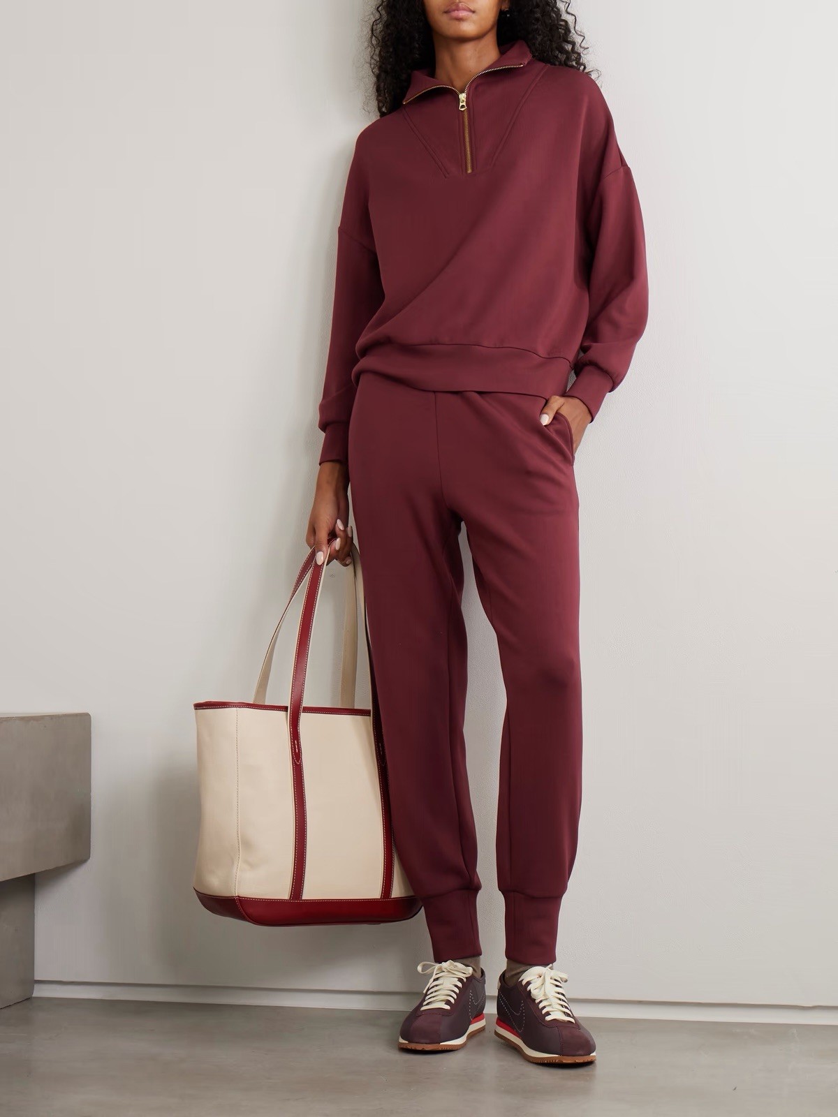 Varley DoubleSoft The Slim Cuff Track Pants 27.5 in New Maroon Sz M