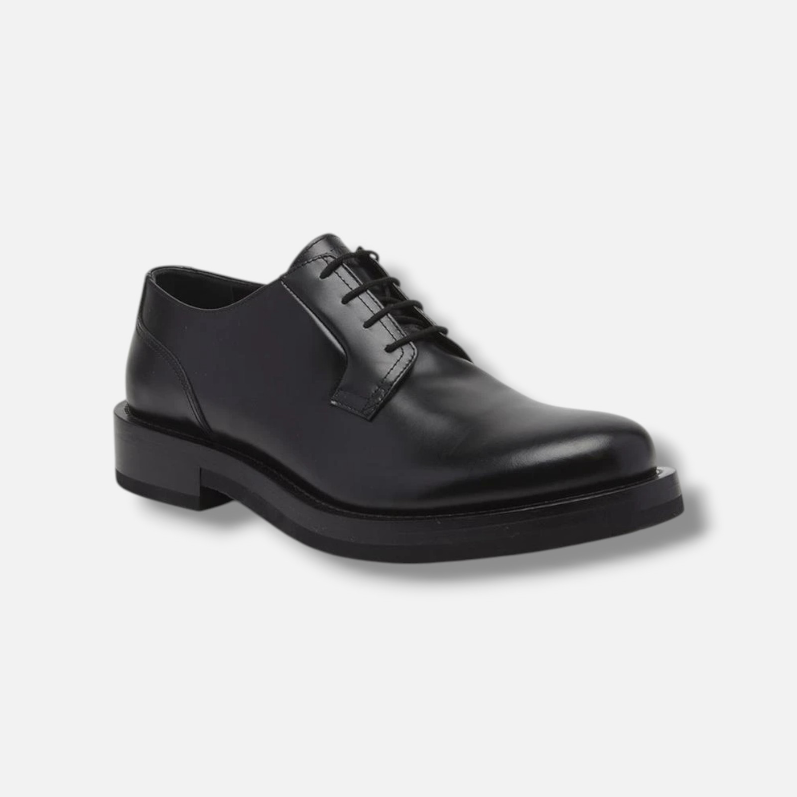 Valentino Garavani Men’s Black Single Stud Leather Derby Shoes Size EU:45 US:12