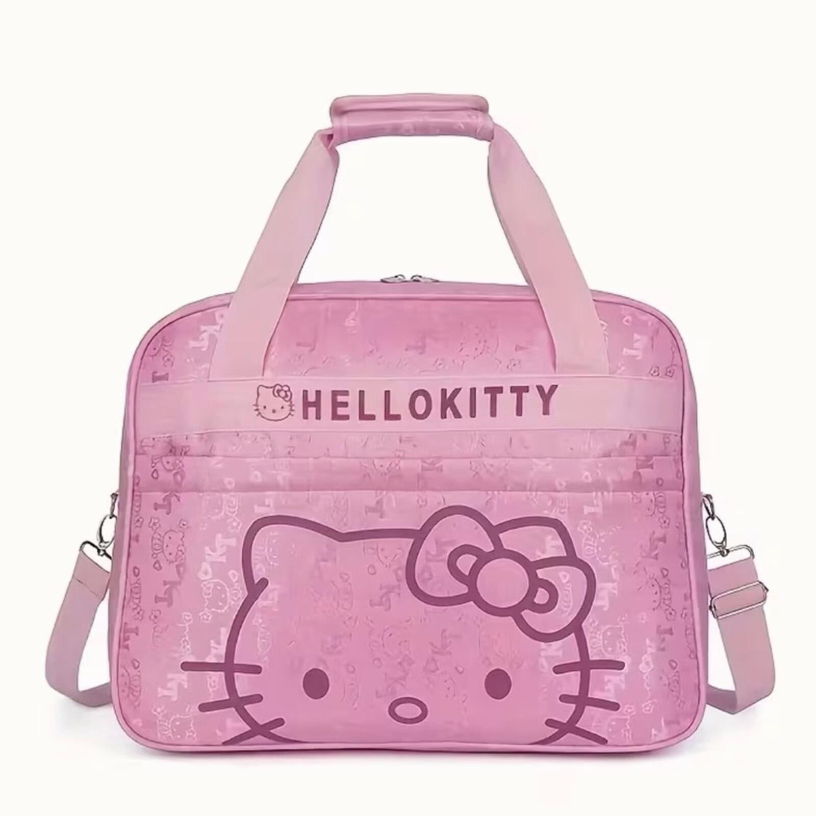 Hello Kitty Pink Travel Duffle Bag Multi Use Carry On Crossbody Gym School Bag