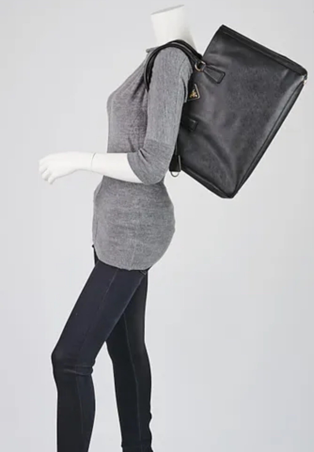 PRADA Black Saffiano Lux Leather Tote Bag BNI844