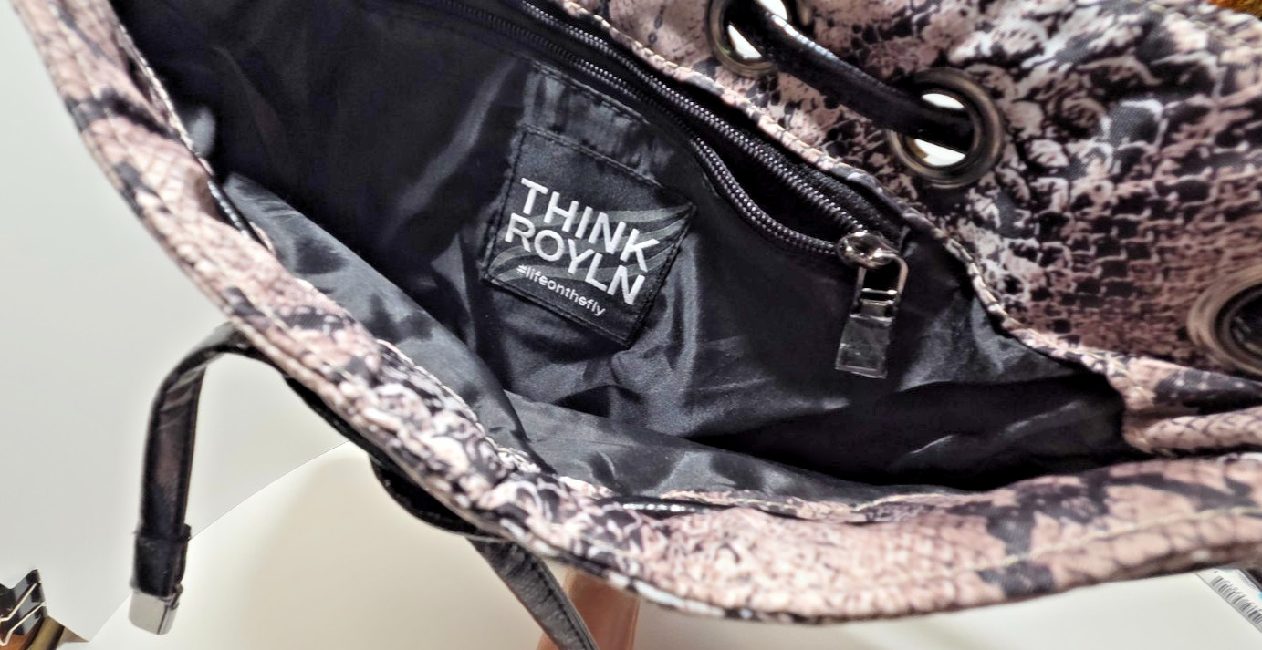 Think Royln # Life on the Fly, Quilted Python Print Bag, 100% Polyester Clean
