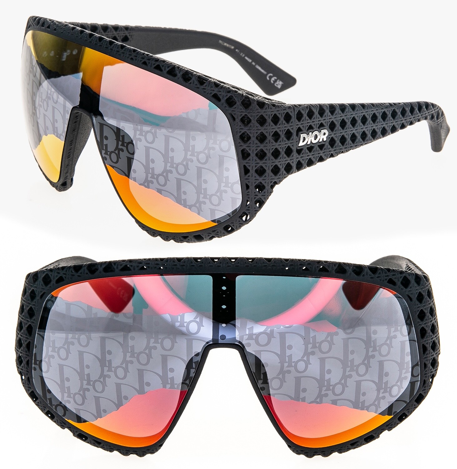 CHRISTIAN DIOR 3D Cannage Black Mirror Print Oblique Mask DIOR3D M1U DM40126U