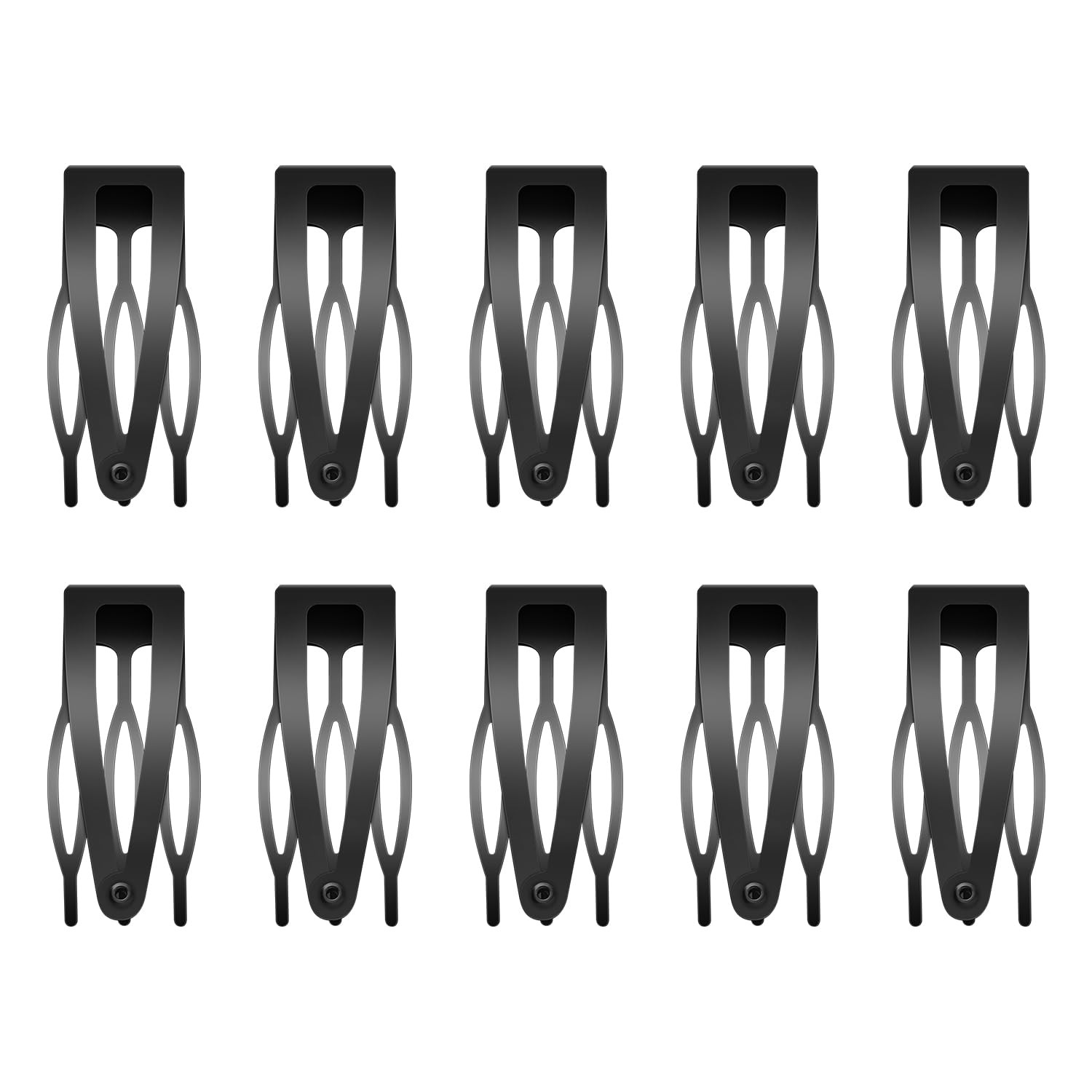 10 Pcs Double Grip Hair Clips, Sightor Metal Snap 10 Count (Pack of 1), Black