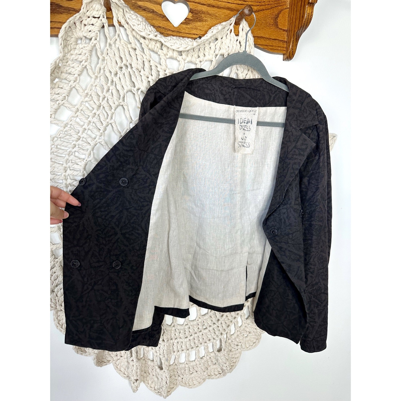 Annette Gortz Linen Avant Garde Lagenlook Oversized Jacket Size EU 36 US 4