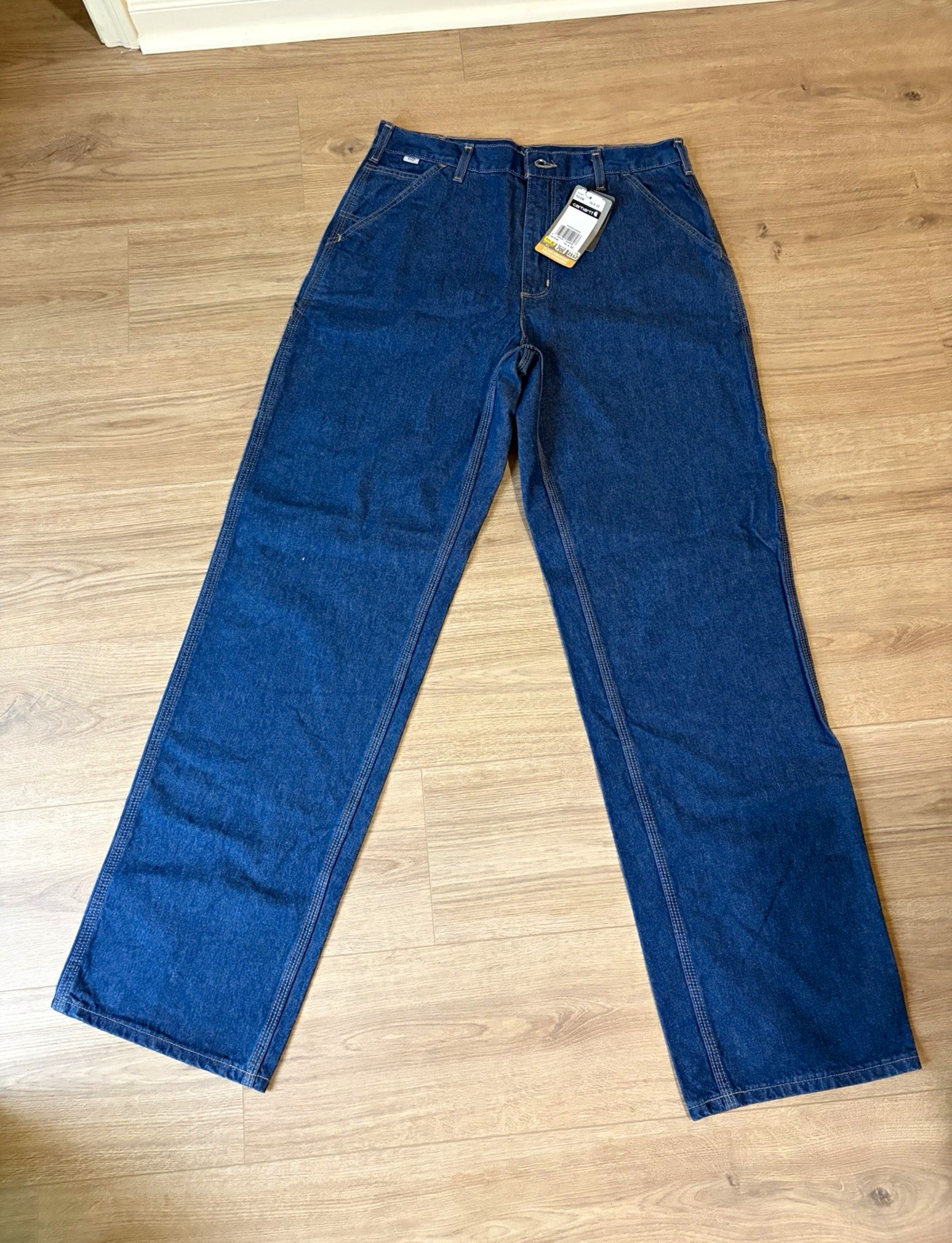 Carhartt FR Flame-Resistant Original Fit 34×36 Denim Dungaree Pants Blue