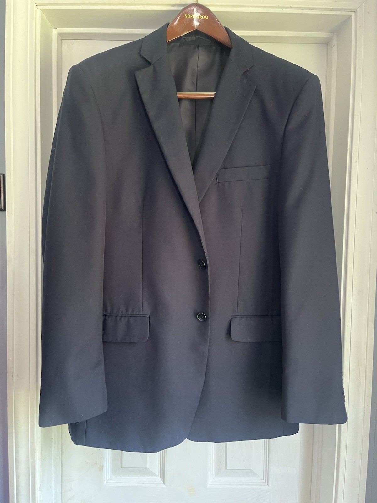 Business Class by Babani Men’s Navy Blue Slim Fit 2-Button Blazer Jacket 42R