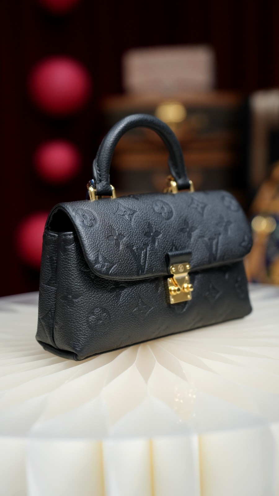 LOUIS VUITTON Madeleine Monogram Empreinte Top Handle Chain Shoulder bag Women