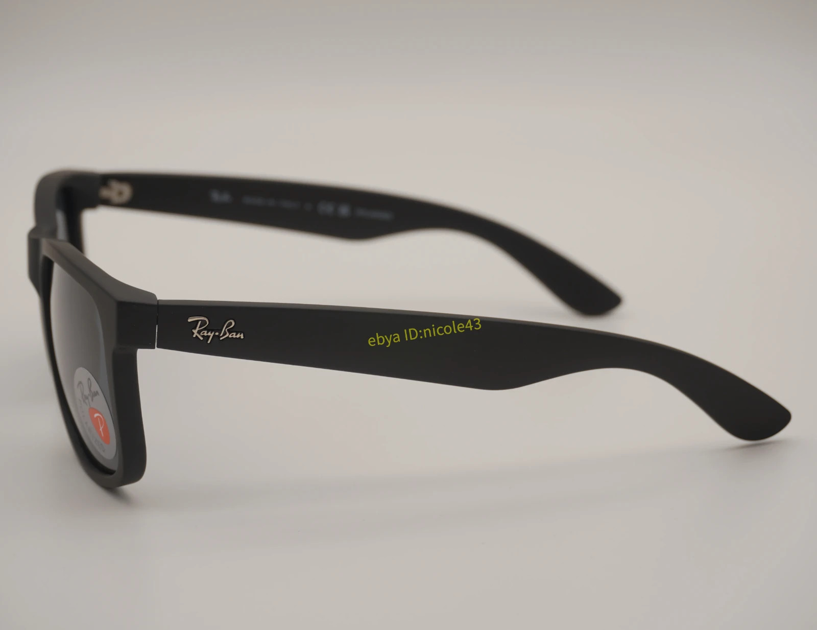 Ray-Ban RB4165 Justin 622/2V Polarized Sunglasses Matte Black/Grey 100% UV 54mm