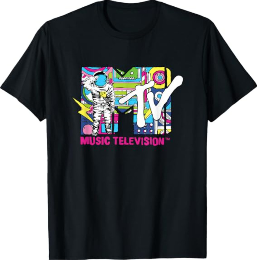 MTV Retro Bubble Art Vintage Moon Man T-Shirt
