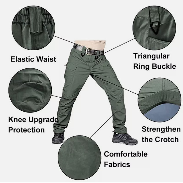 Mens Cargo Pants Tactical Waterproof Work Pants Outdoor Hiking Combat Trousers