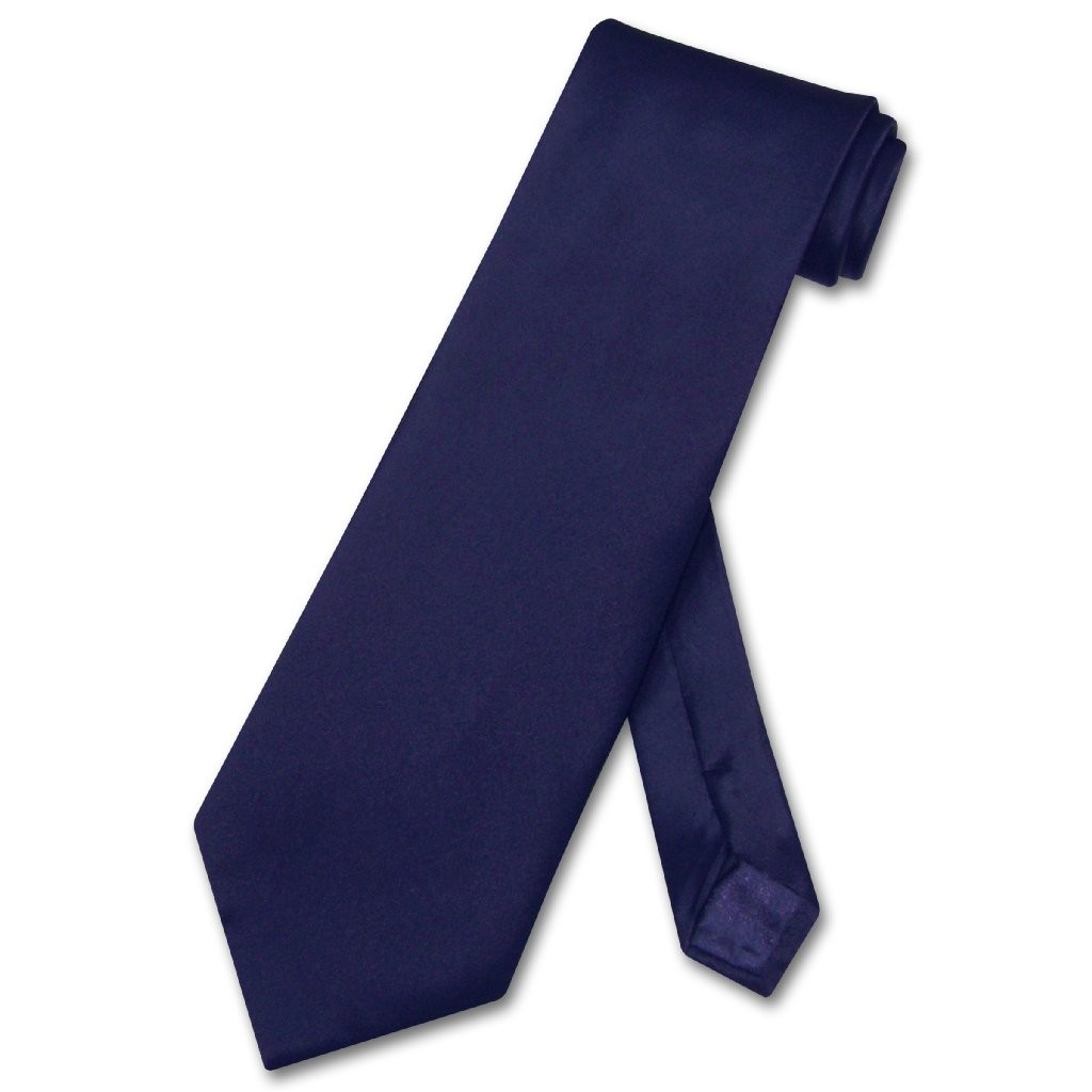 Biagio 100% SILK NeckTie EXTRA LONG Solid NAVY BLUE Color Mens XL Neck Tie