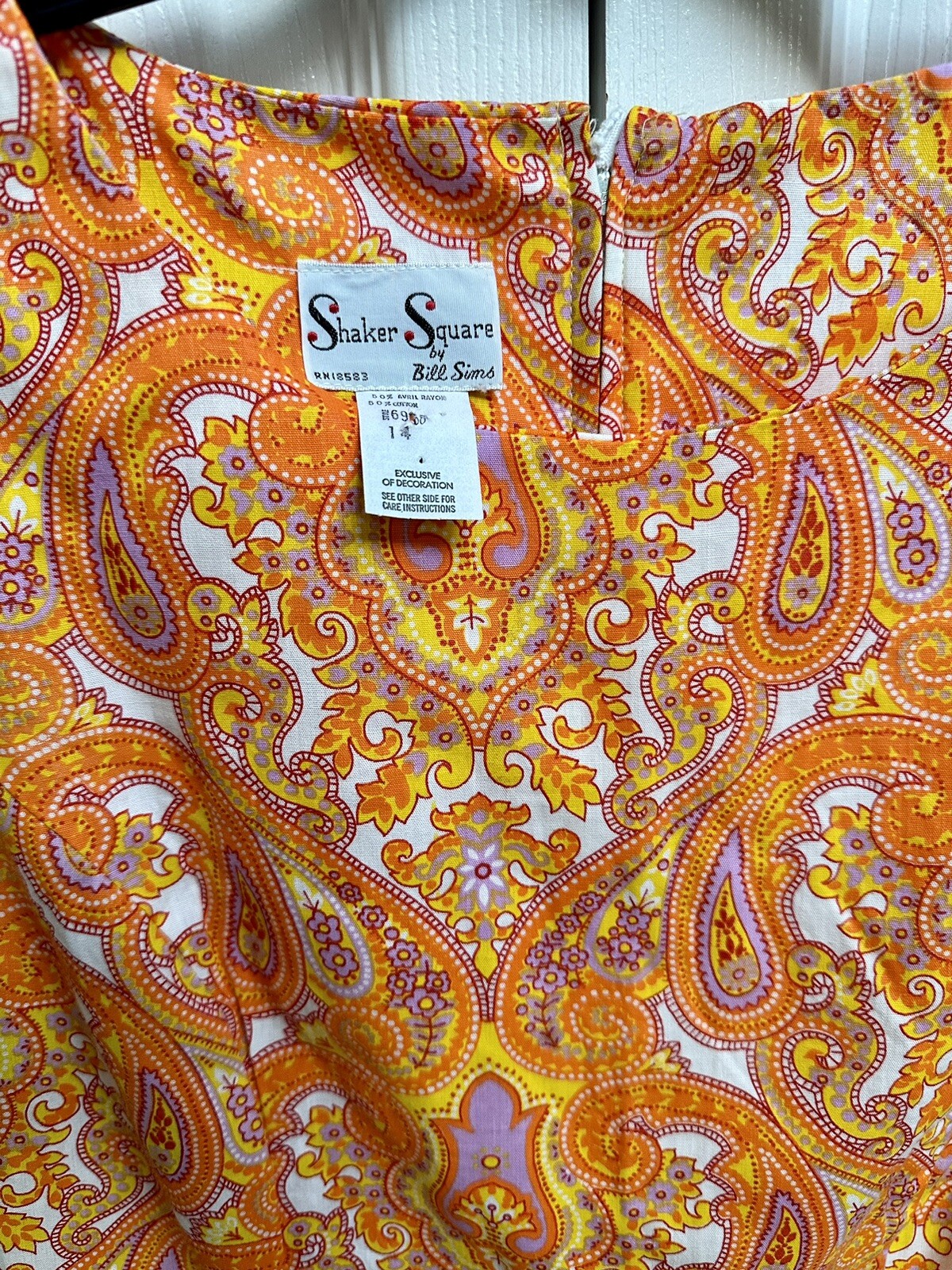 Vintage 1960s Shaker Square Bill Sims SZ 14 Mod Sheath Dress Never Worn/Washed