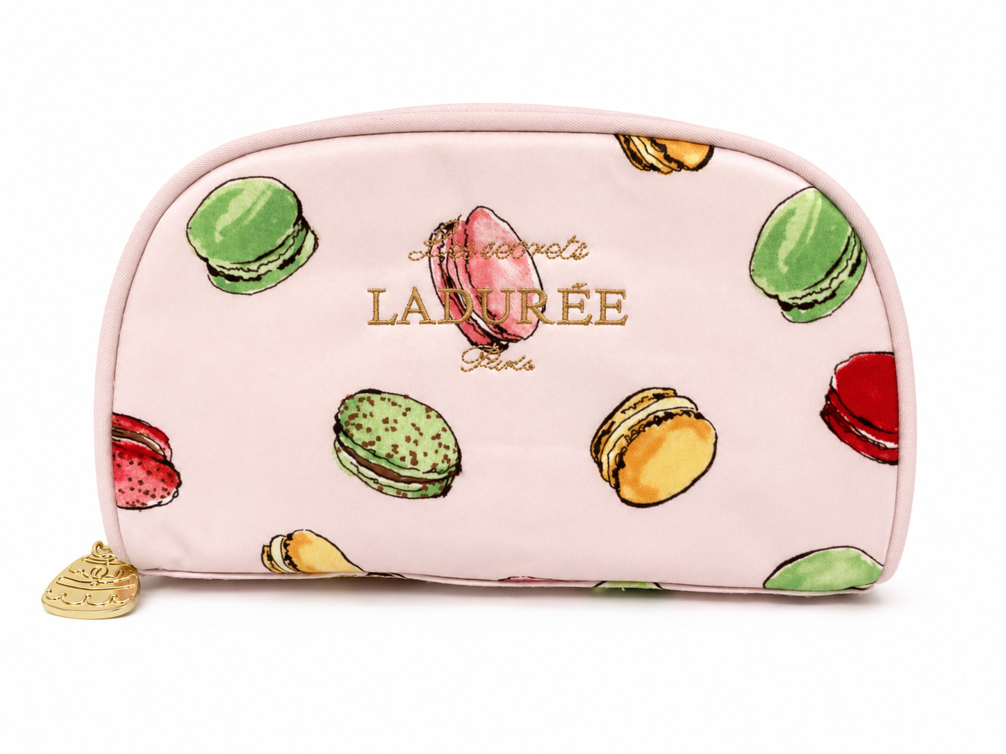 LADUREE Macaron Pattern Pouch Cosmetic Bag Pink Japan Limited Discontinued Used