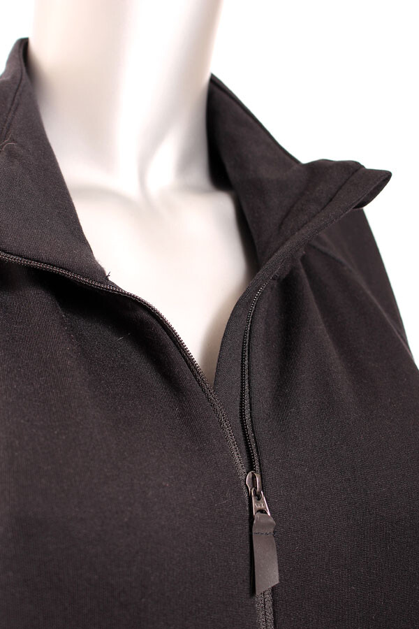 NEW Athleta Allyson Felix Half Zip Cinch Waist Pullover Sweatshirt Top Black