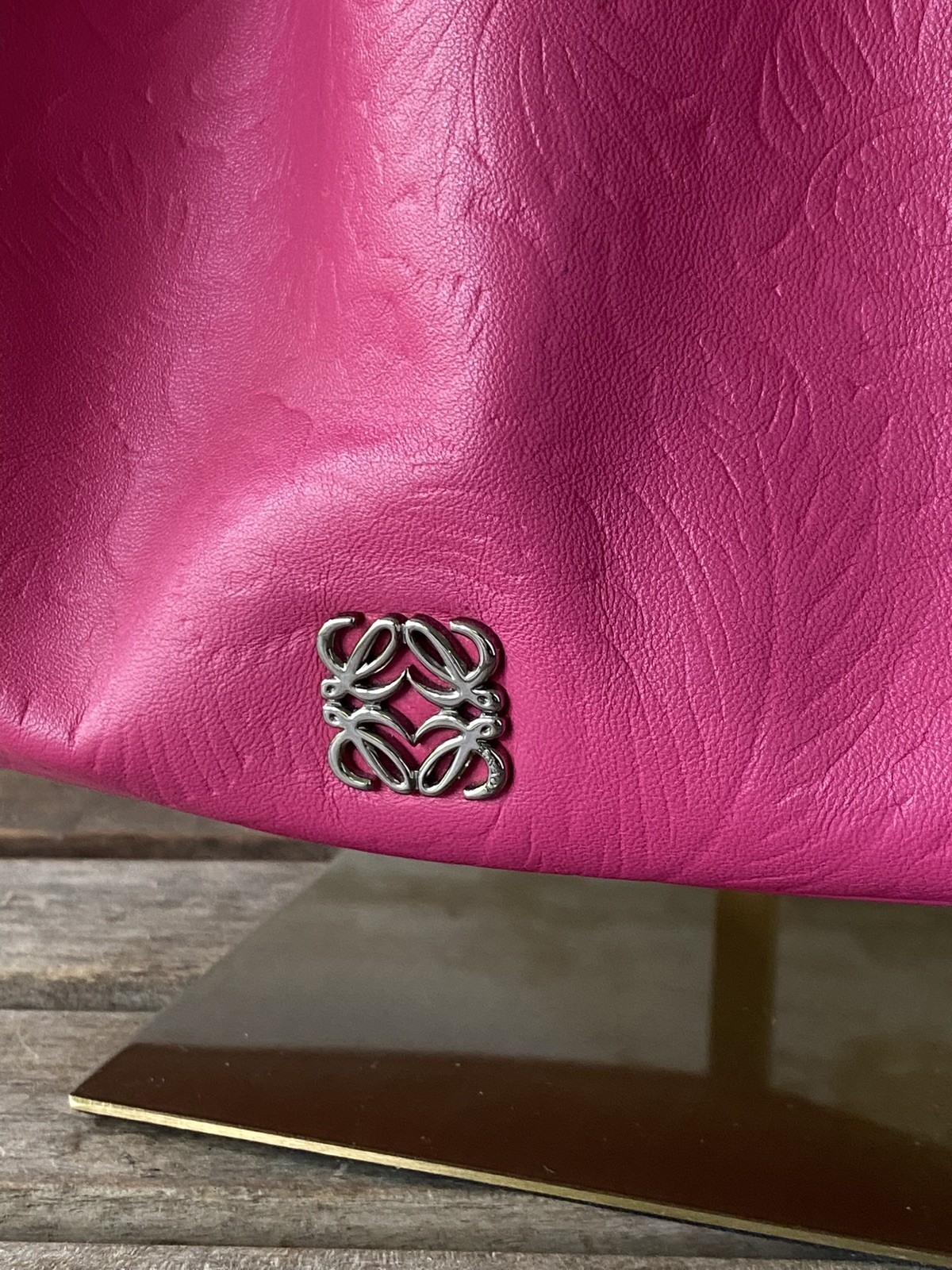 Loewe Flamenco Tassel Crossbody & Shoulder Bag Hot Pink Embossed Floral Lambskin