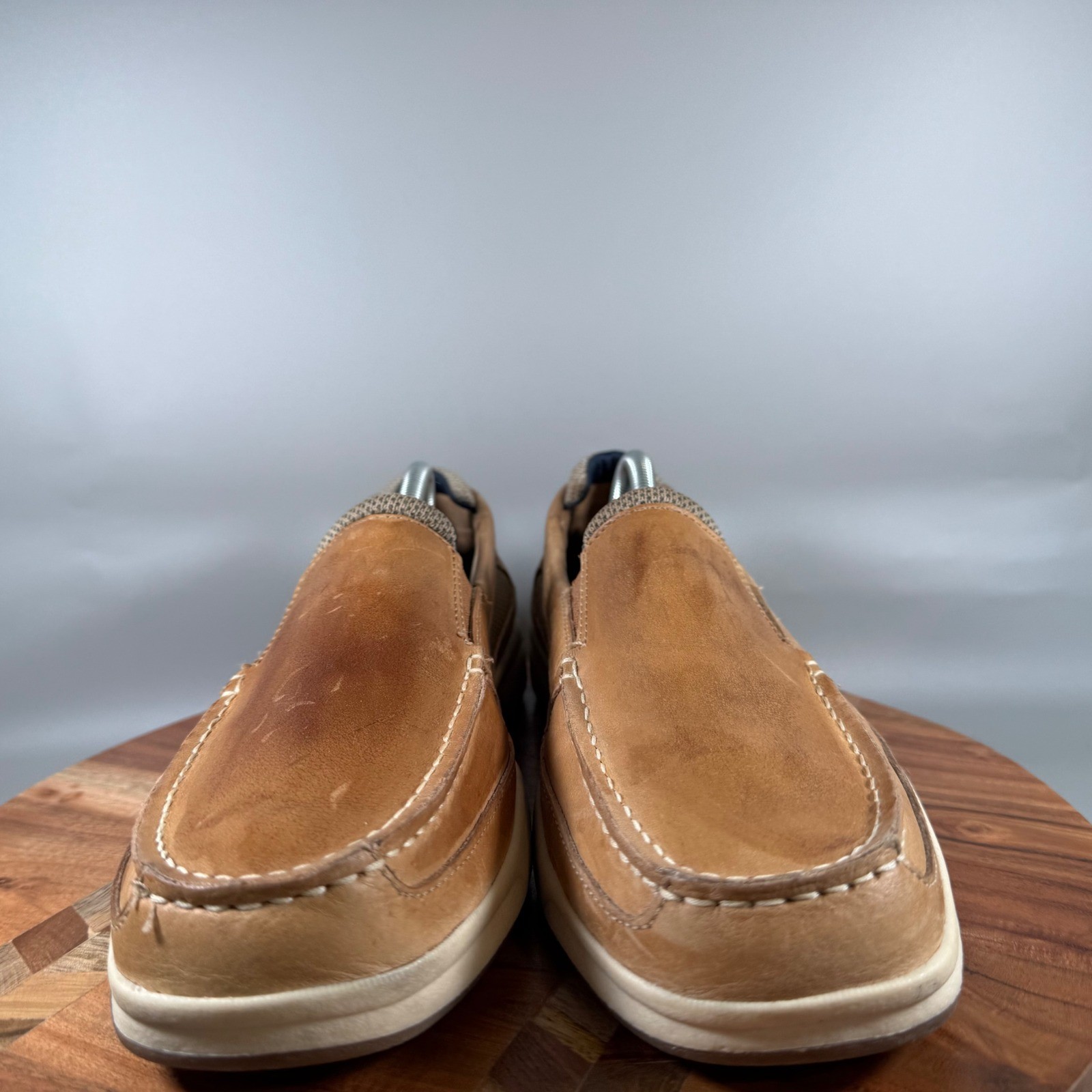 Sperry Top-Sider Mens Tan Brown Leather Mesh Slip On Loafers STS22540 Size 11