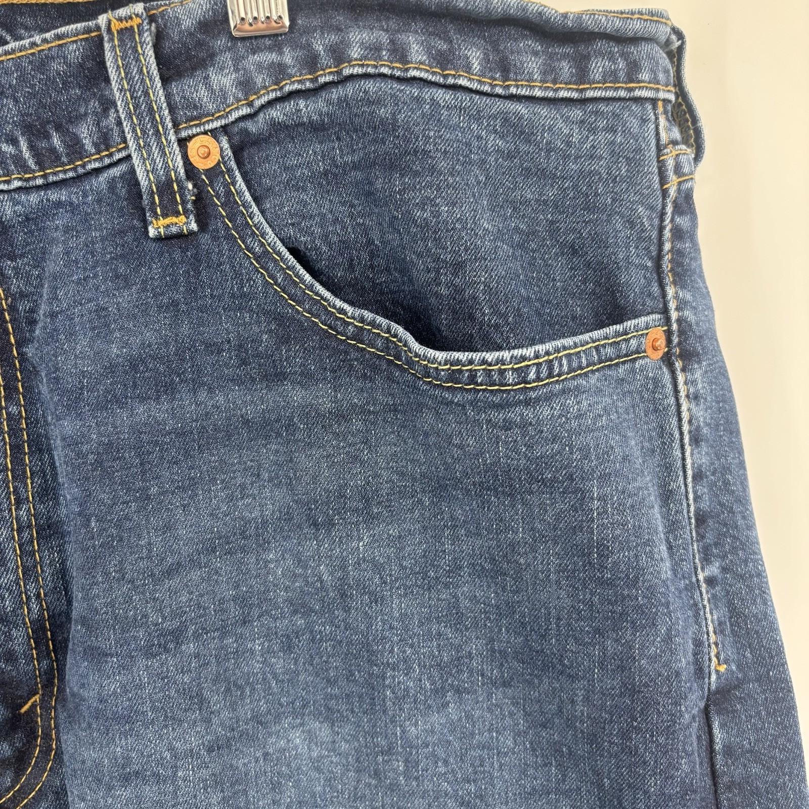 Levi 505 Jeans Men 40×30 Blue Stretch Denim Straight Leg Cowboy 90’s Logo USA