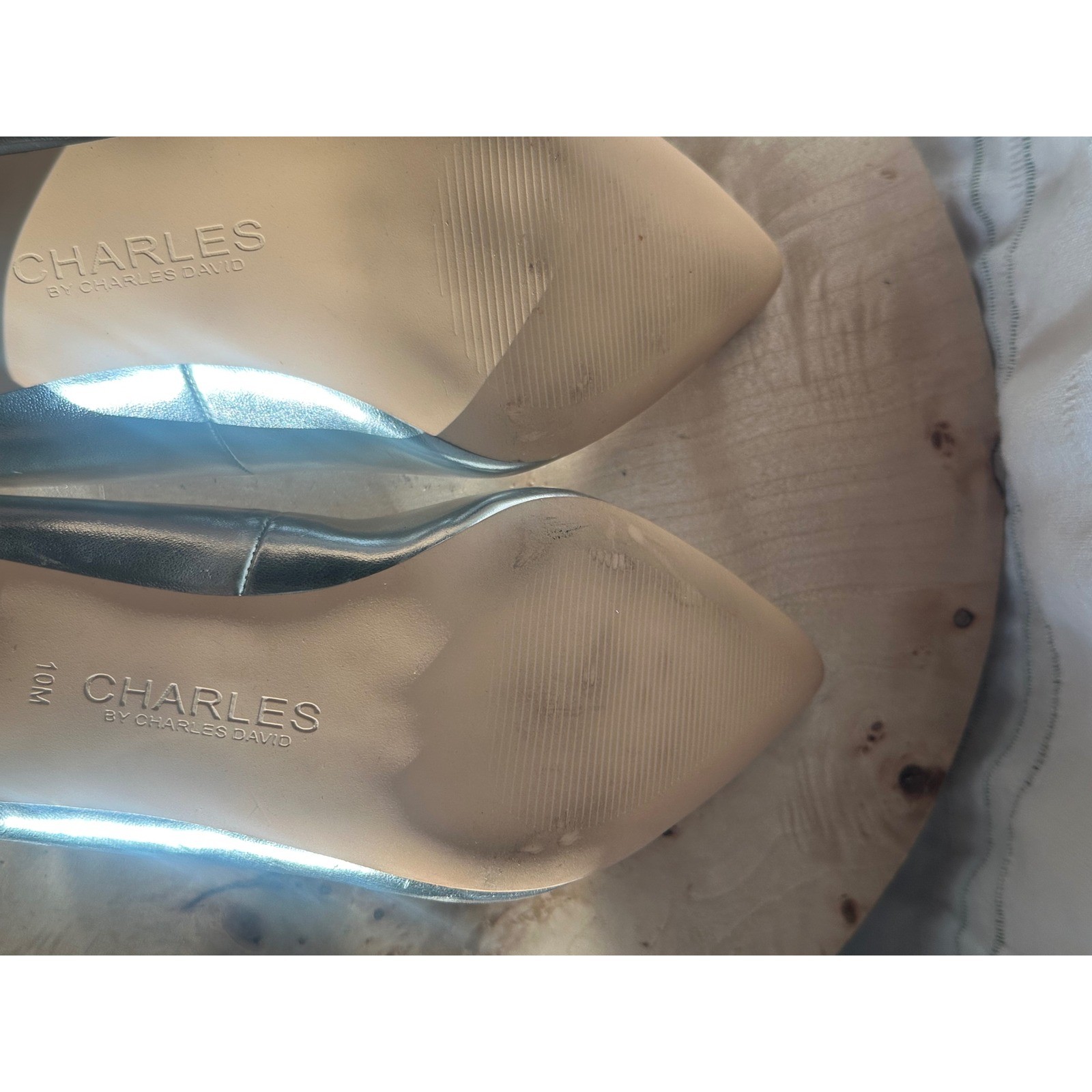Charles by Charles David Womens Silver Metallic Pointed Toe Pumps Heels Size 10M