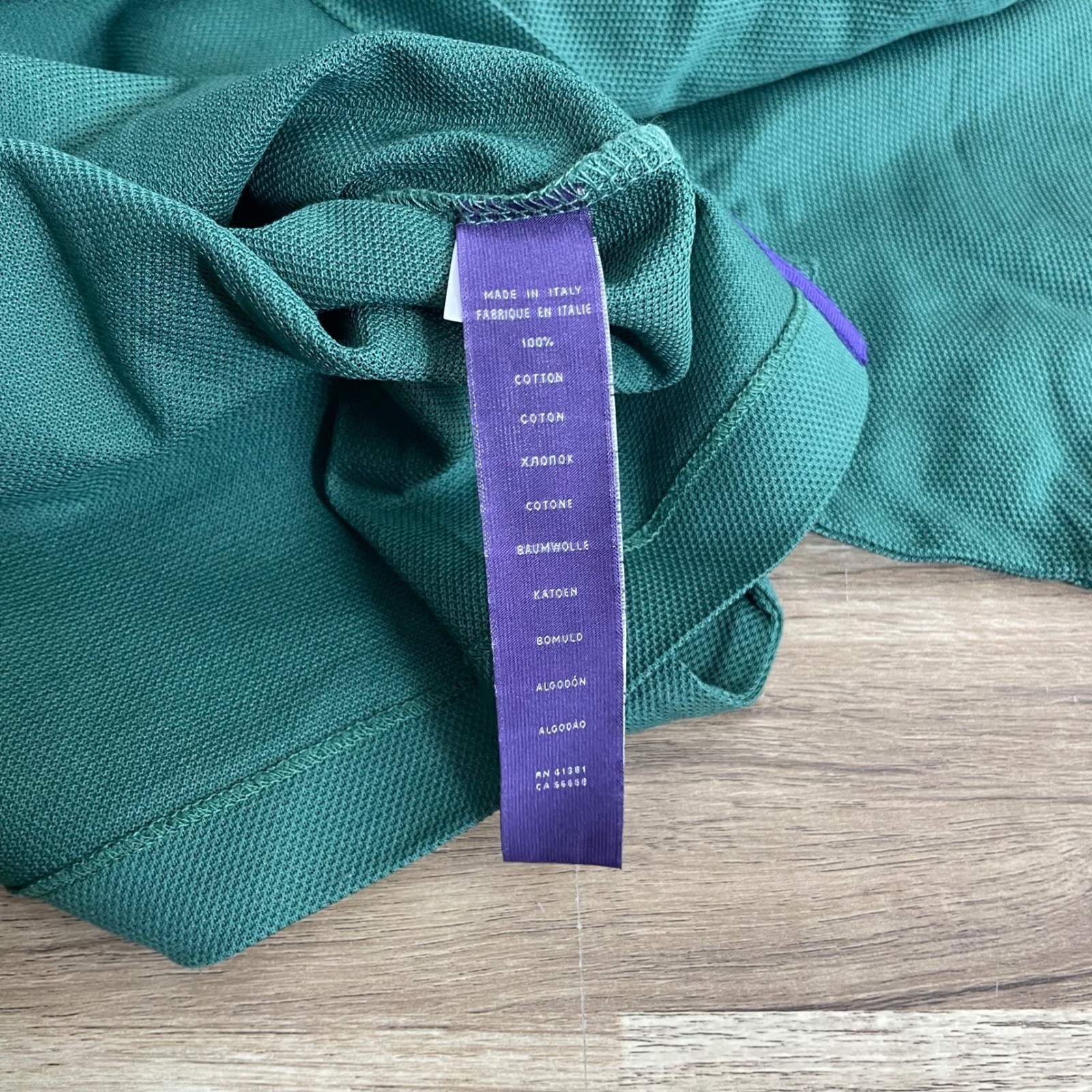 Ralph Lauren Purple Label Mens Green Cotton Pique Polo Shirt Made in Italy New M
