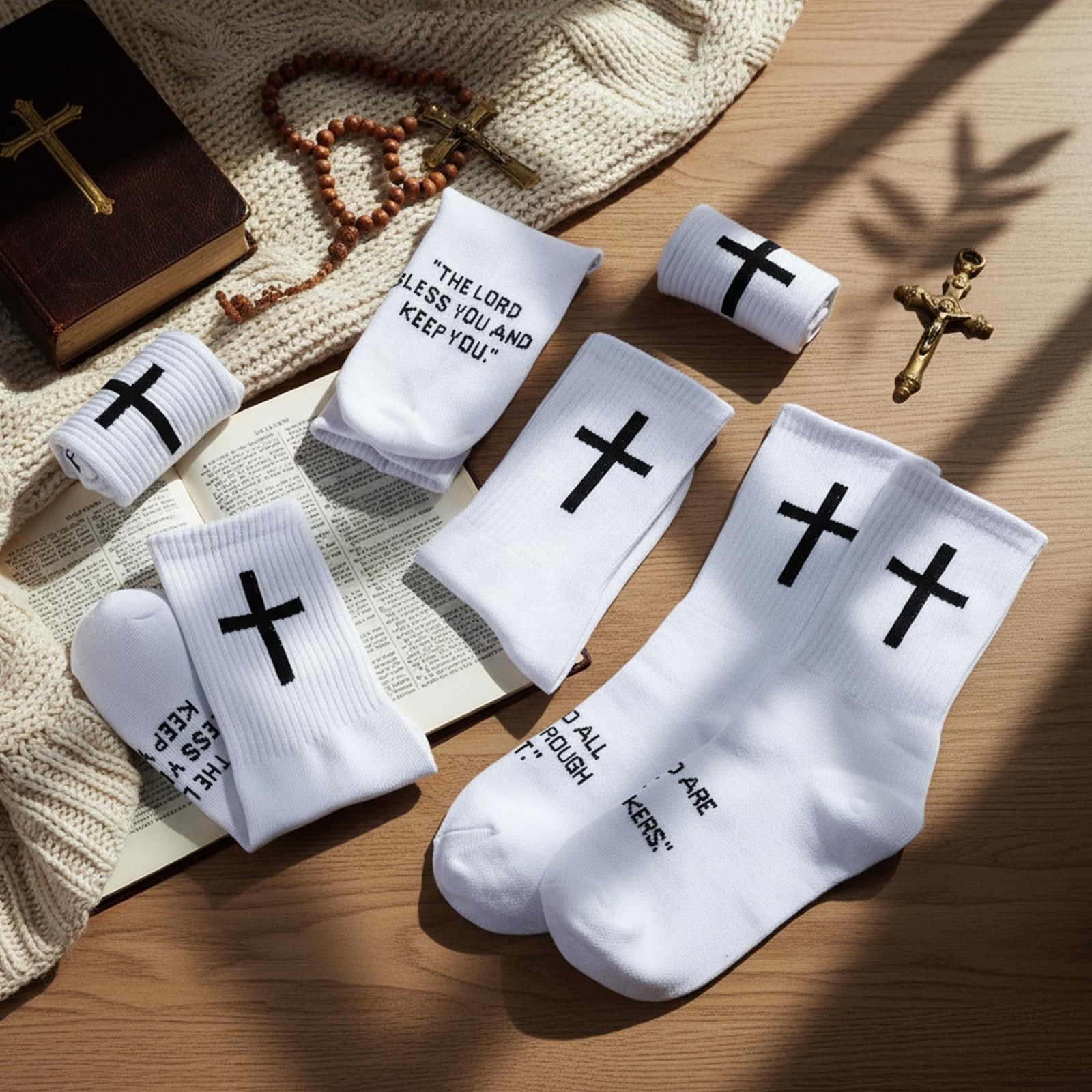 Christian Socks Cross Prayer For Men Birthday Gift Dad Husband Grandpa