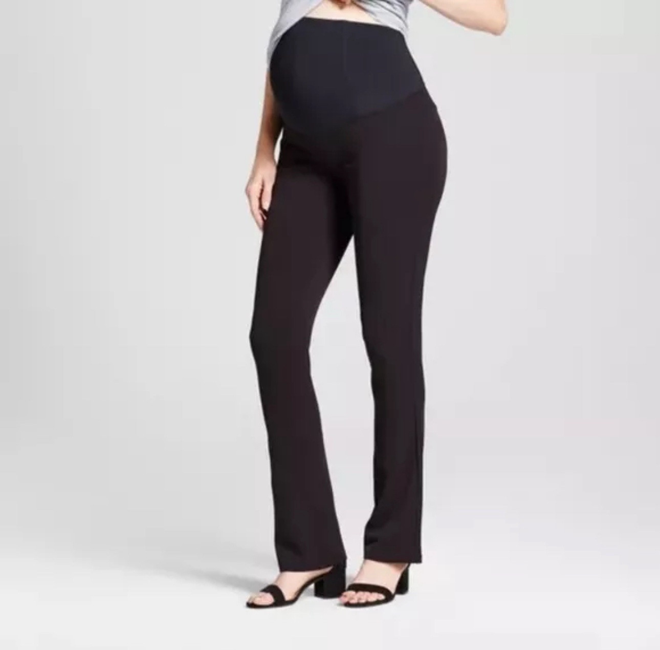 Isabel Maternity Crossover Panel Ponte Pants Ebony size 0,2,4,6,8,10,12,14,16,18