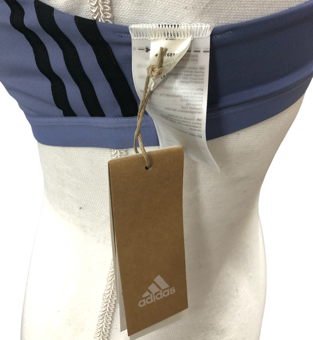 New Adidas Womens All Me 3-Stripes Sports Bra Orbit Violet/Black Choose Size