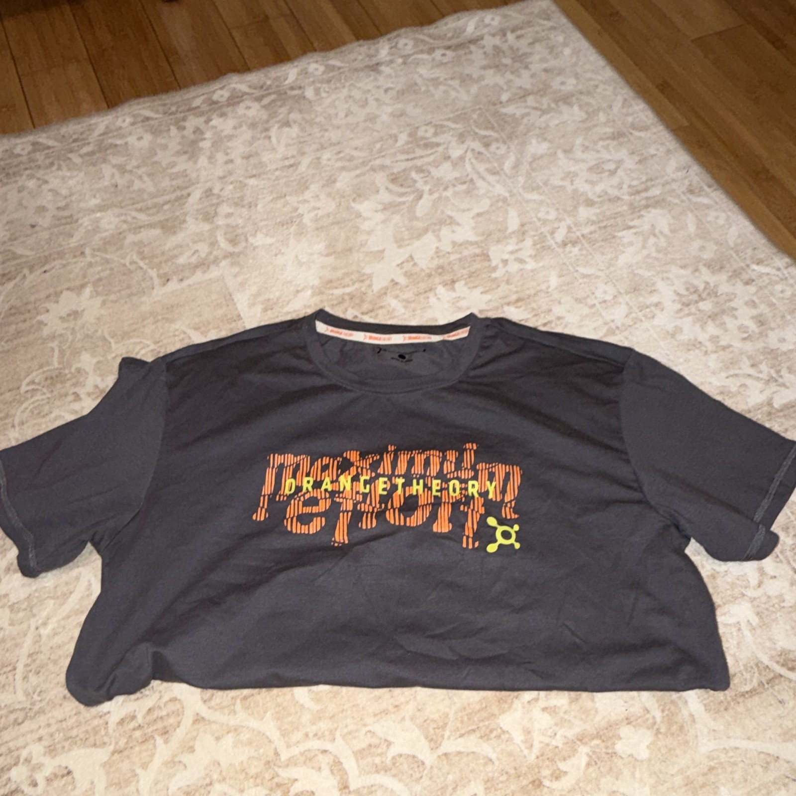 Orangetheory Gray Logo Graphic Print Crew Neck Short Sleeve Cotton T-Shirt L