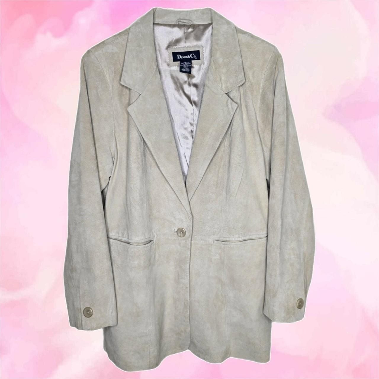 Denim & Co. Genuine Suede Blazer Leather Jacket
