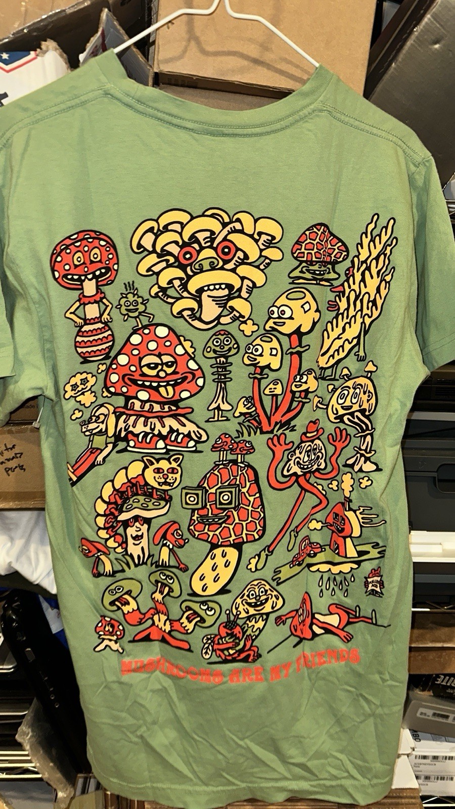 Killer Acid LimitedEdition Mushrooms Are My Friends Graphic T-Shirt Green Medium