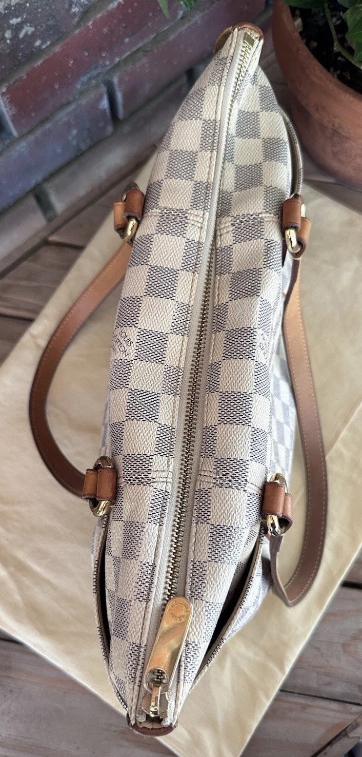 Louis Vuitton Totally PM Damier Azur Zip Shoulder Bag Outer Pockets Dust Bag