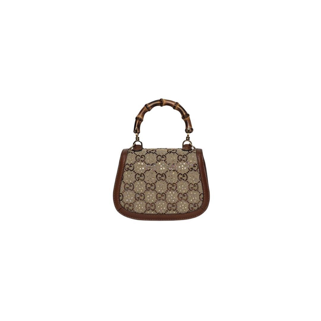 Gucci Bamboo 1947 Handbag Mini Beige Bag 17x12x5cm SN:735116000926