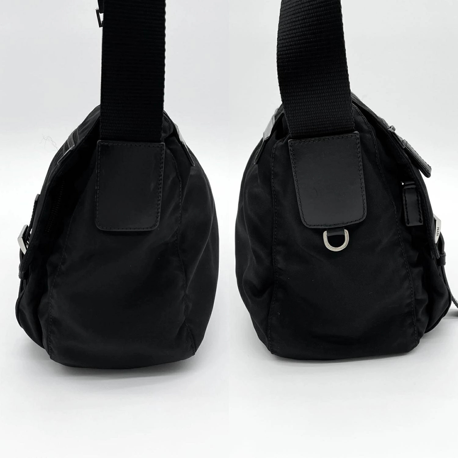 PRADA Nylon Shoulder Bag Messenger Bag Tesuto Pocono Triangle Plate Logo