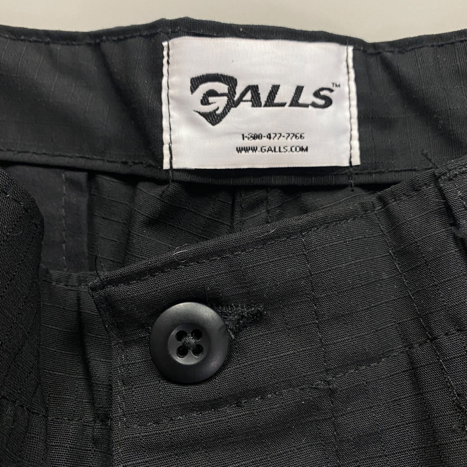 GALLS Mens Medium x 32″ 6 Pocket Ripstop BDU Pants Black Poly Cotton Tactical