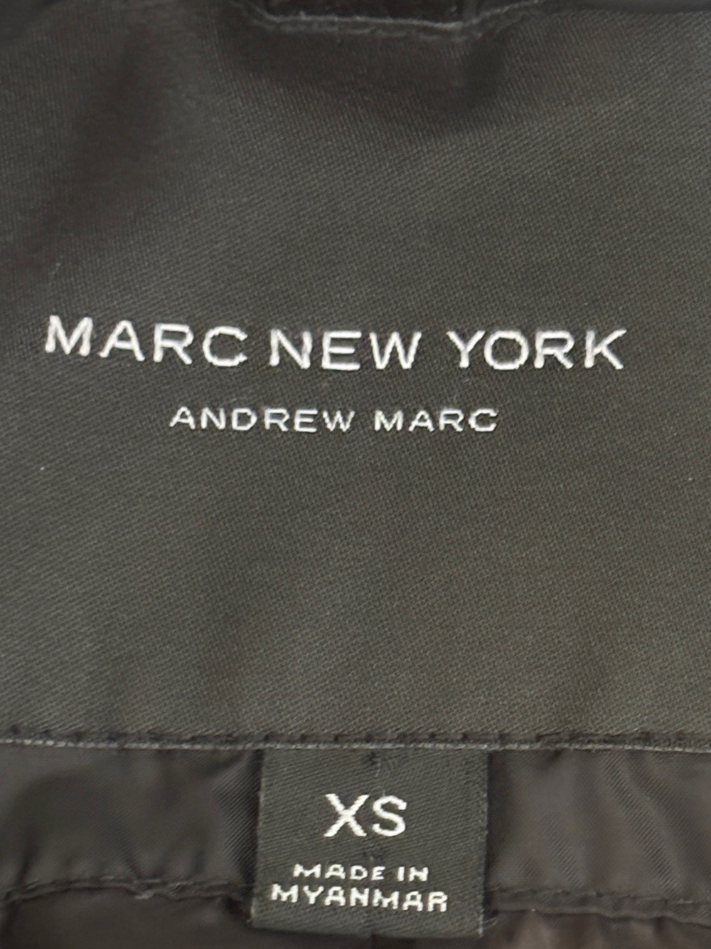 Marc New York Andrew Marc Black Puffer Coat Faux Fur Trim Hood Women’s XS