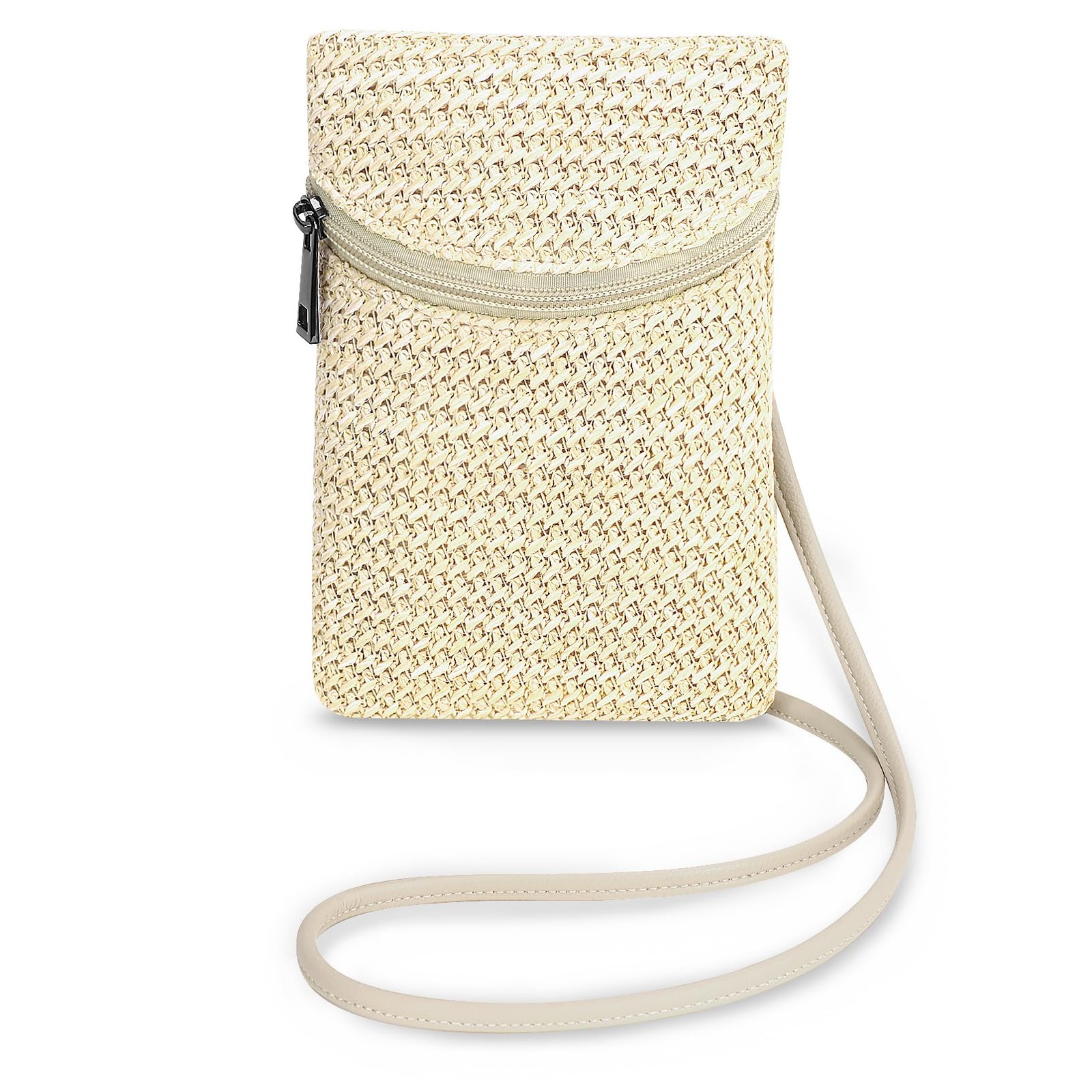 BBORGDC Straw Crossbody Phone Bag for Women, Small Woven Cell Phone Purse wit…