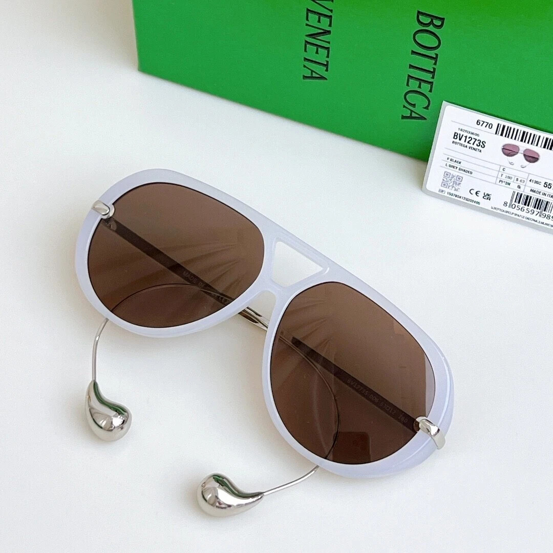 Brand New Bottega Veneta BV1273 Women Sunglasses Designer White Frame+Brown Lens