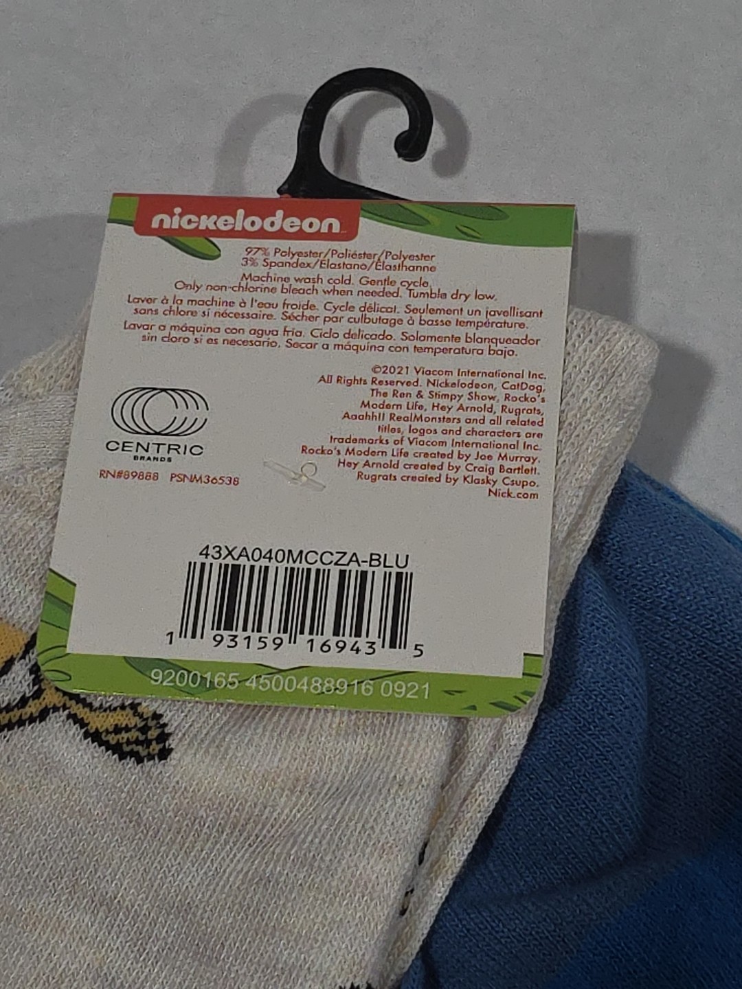 Nickelodeon Ren Stimpy Cartoon Novelty Socks 2 Pairs Unisex Fits Sizes 6-12 NWT
