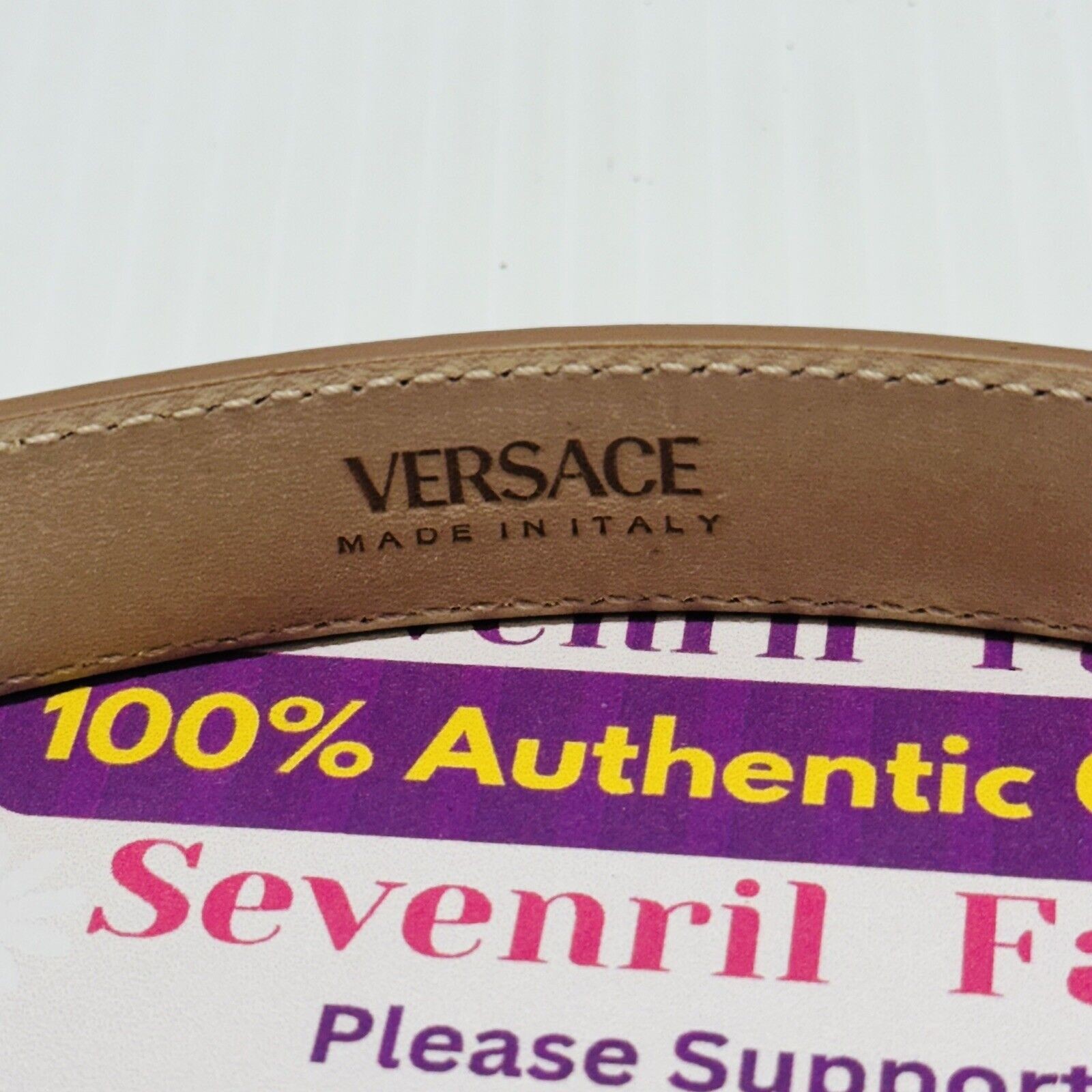 NWT Versace Belt Size Small 80cm 32″ Medusa Camel Brown Leather $500