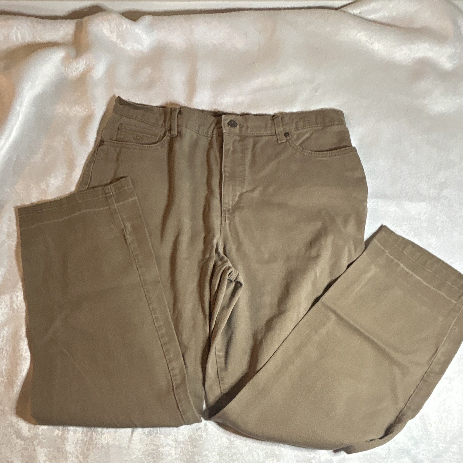 Gloria Vanderbilt Women’s Brown Cotton Twill Straight-Leg Pants Size 12