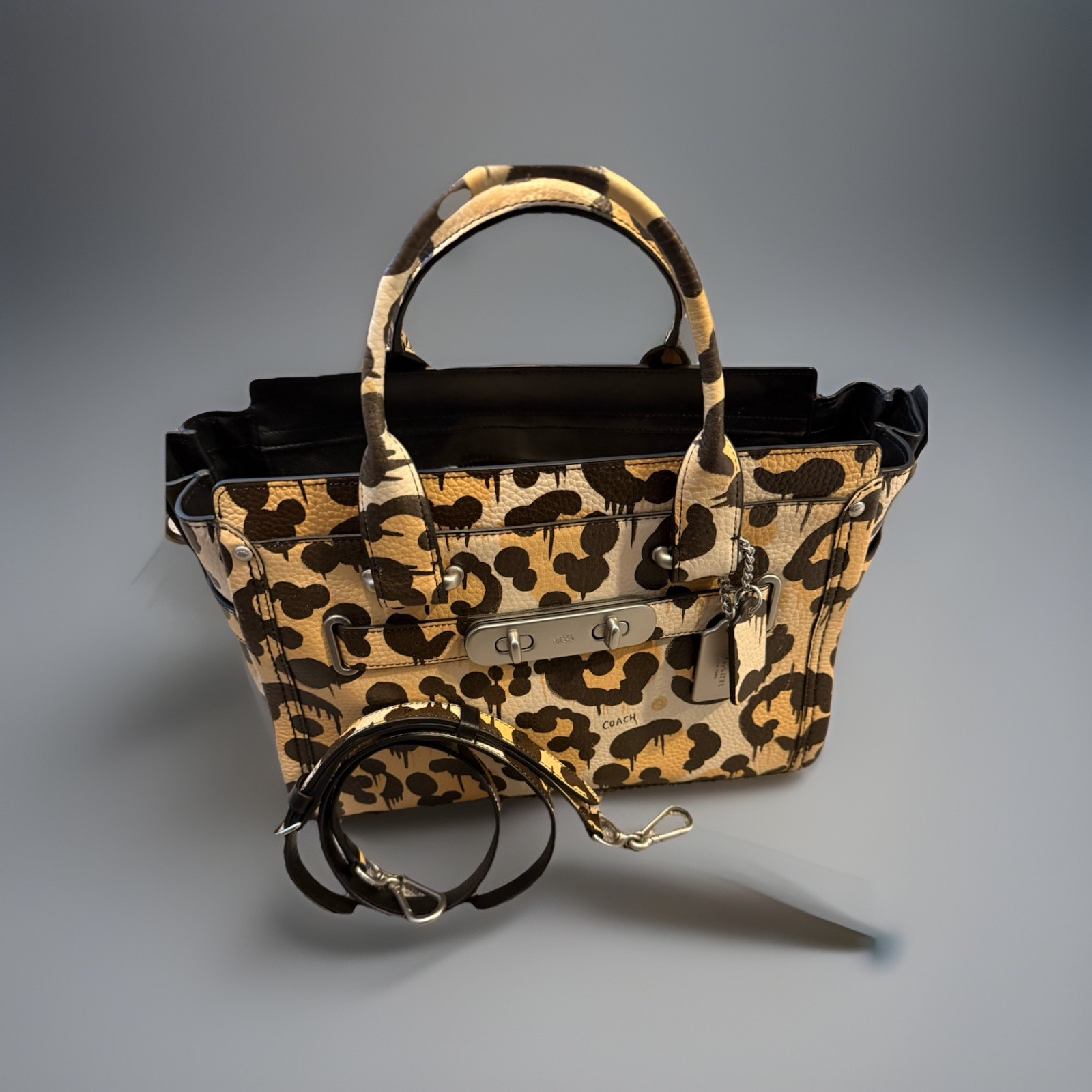 EUC Coach/Gary Baseman Wild Beast Swagger Medium Satchel w/Detachable Strap