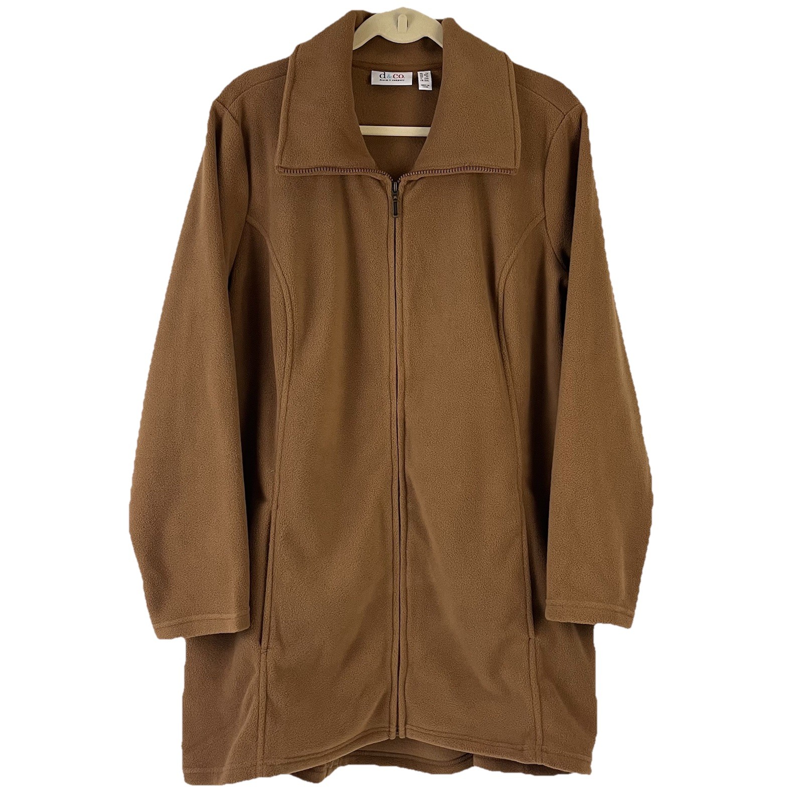Dennis Basso Fleece Zip Front Coat Jacket Chestnut Size 1X New 9417